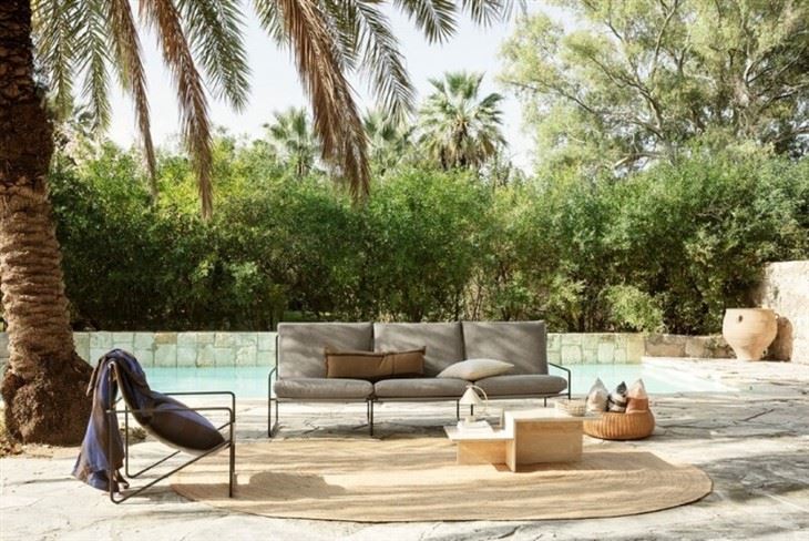 Grey Travertine Coffee Table