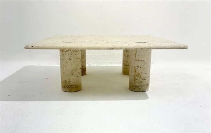 Living Room Italian Square Coffee Travertine Table